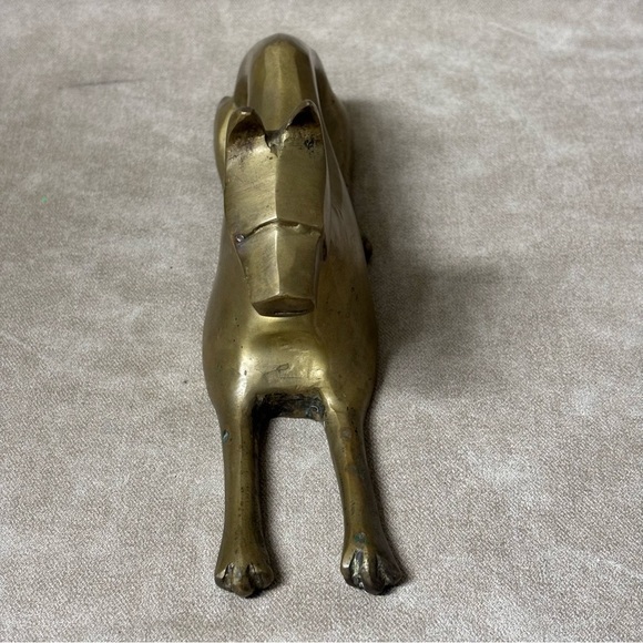 Brass Modernist Art Greyhound Dog Figurine Statue - Picture 3 of 7